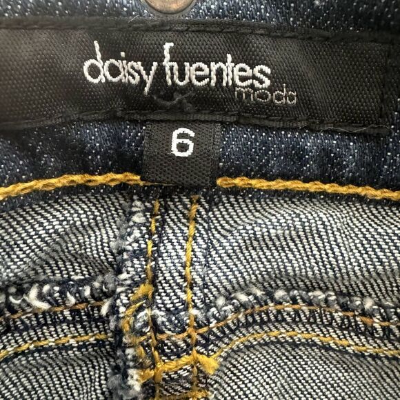 Vintage Daisy Fuentes Denim Skirt Dark Blue Jean Long Y2K 90s Modest Women sz 6 - Picture 4 of 11